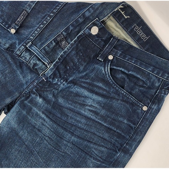 7 For All Mankind Relaxed Jeans Men's 31 (31x30 ) Blue Button Fly Straight Leg - Picture 1 of 10